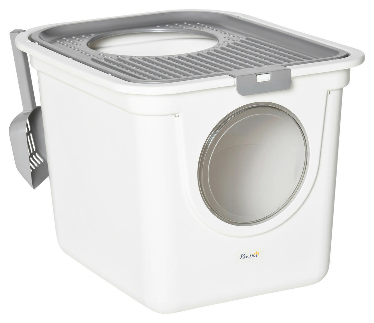 PawHut Katzen-Zubehör weiß Polyethylen B/H/L: ca. 55x44x39 cm Katzentoilette - weiß (39,00/55,00/44,00cm) - PawHut