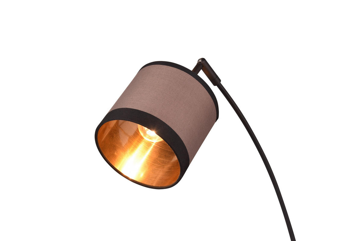 Reality Stehleuchte R41553041 Davos schwarz taupe Metall Stoff H/D: ca. 185x12 cm E14 3 Brennstellen Davos - schwarz/taupe (12,00/185,00cm) - Reality