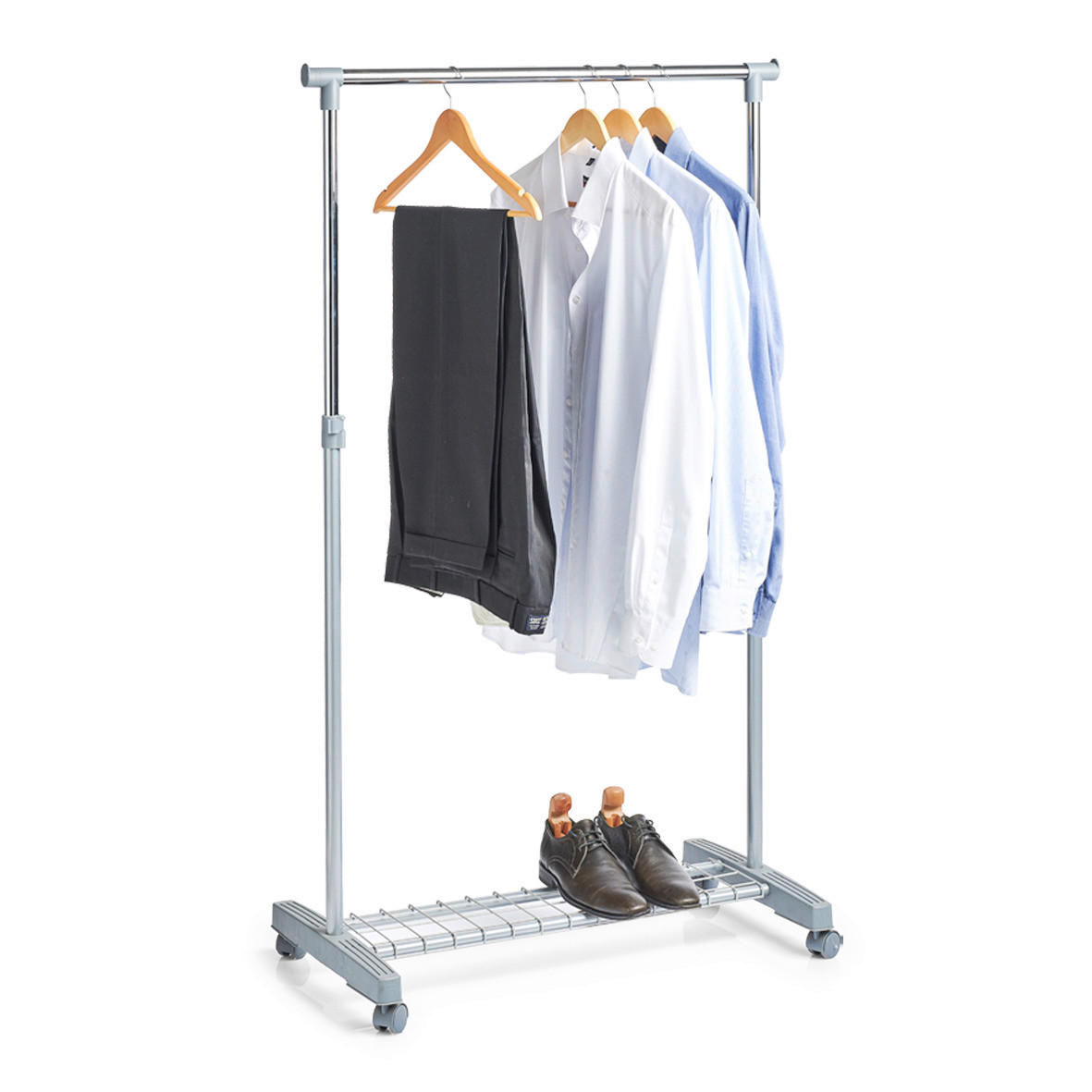 Zeller Rollkleiderständer Silbergrau Kunststoff B/H/L: ca. 43x170x83 cm Rollkleiderständer - Silbergrau (83,00/43,00/170,00cm) - Zeller