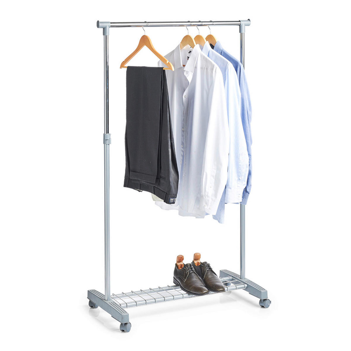 Zeller Rollkleiderständer Silbergrau Kunststoff B/H/L: ca. 43x170x83 cm Rollkleiderständer - Silbergrau (83,00/43,00/170,00cm) - Zeller