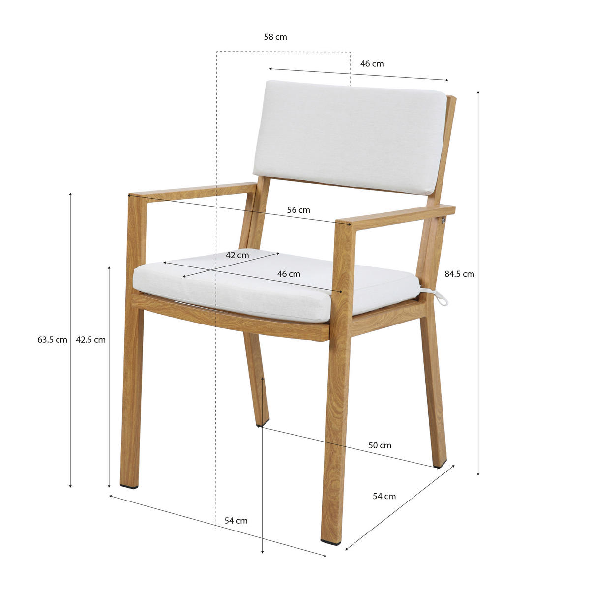 AXI Outdoor Living Gartensitzgruppe Jada creme Metall B/H/L: ca. 220x84,5x99,5 cm Jada - braun/creme (99,50/220,00/84,50cm) - AXI Outdoor Living