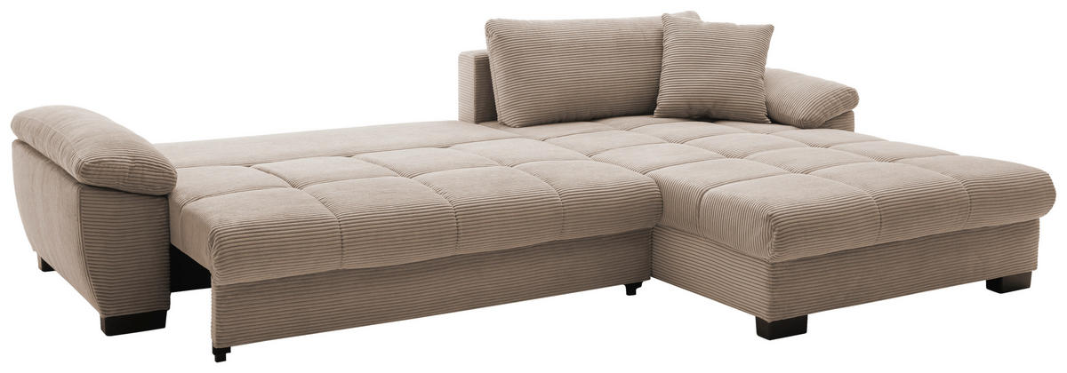 Ecksofa Cancun taupe Microfaser B/H/T: ca. 323x88x211 cm Cancun - schwarz/taupe (323,00/88,00/211,00cm)