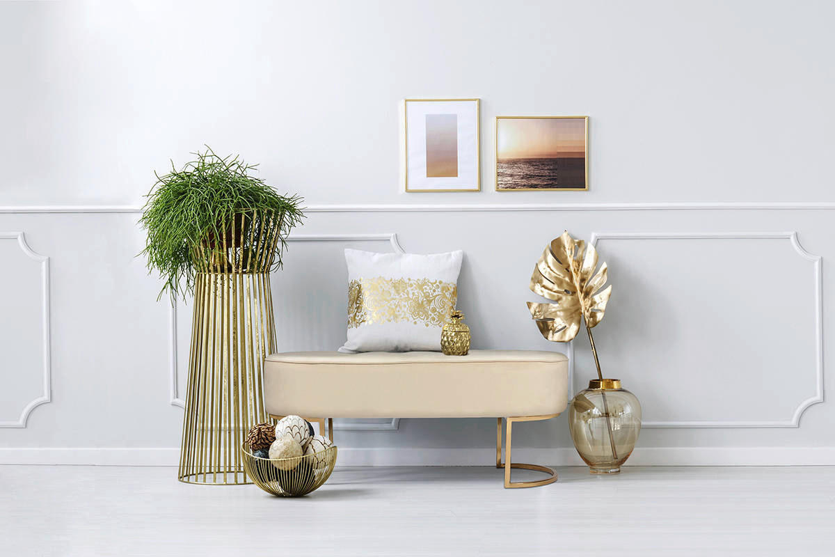 Sitzbank Athea 200 creme B/H/T: ca. 40x42x105 cm Athea 200 - gold/creme (40,00/42,00/105,00cm) - 360 Living