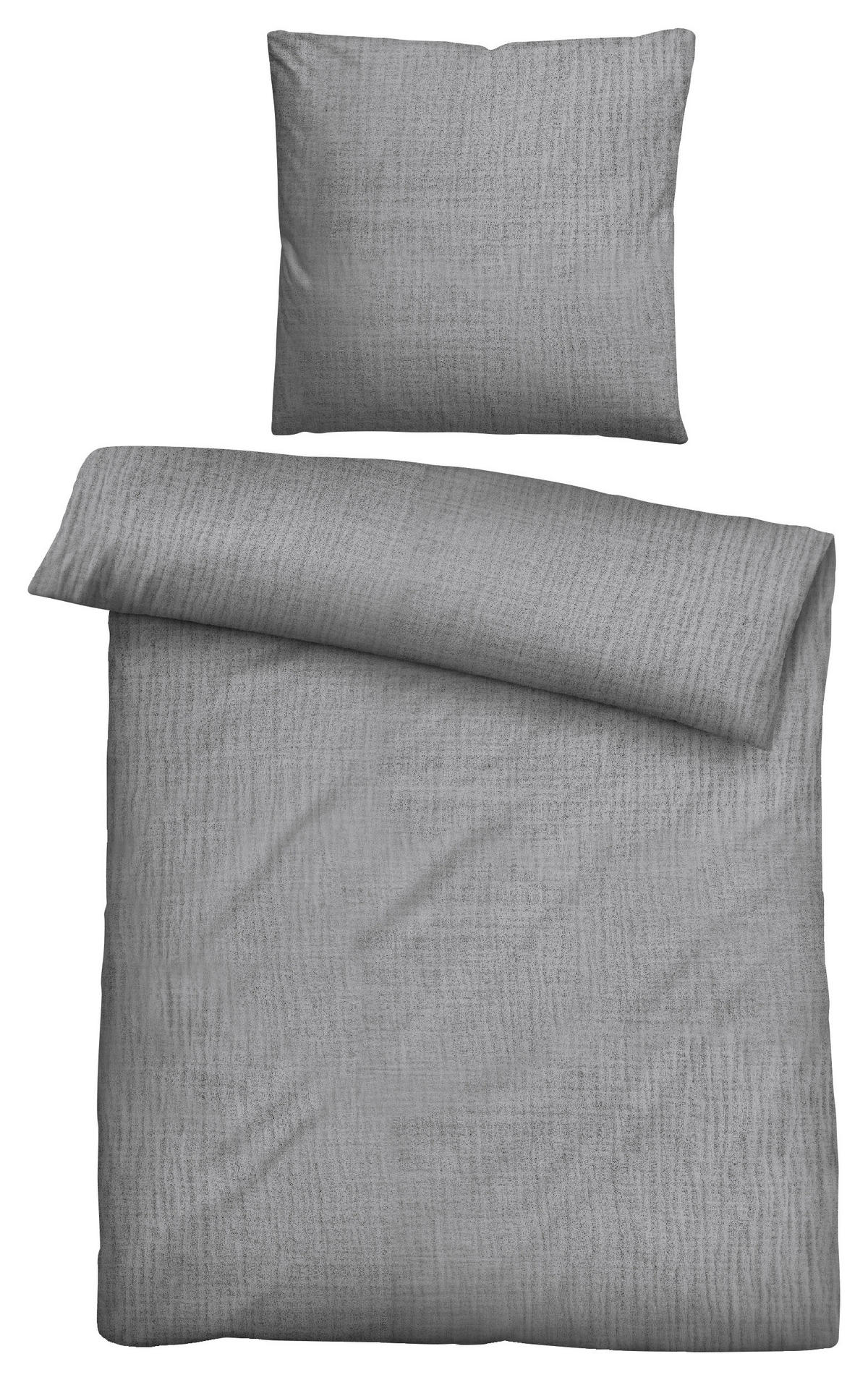 Baumwoll Bettwäsche Musselin Bettwäsche_Musselin grau 135x200 - grau (135,00/200,00cm)