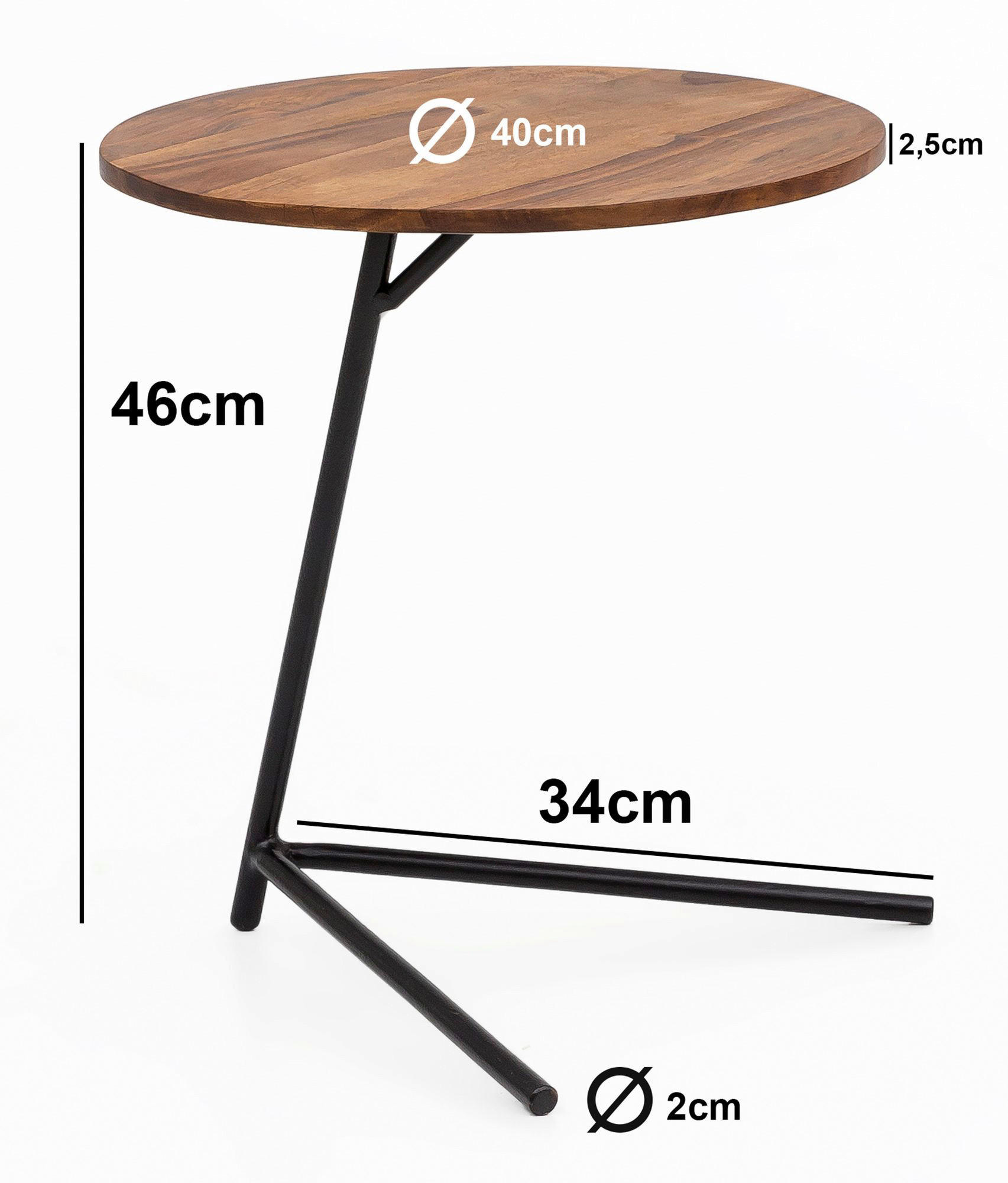 Beistelltisch rosenholz Nachbildung Holz B/H/T: ca. 40x46x40 cm Beistelltisch - rosenholz (40,00/46,00/40,00cm) - Wohnling