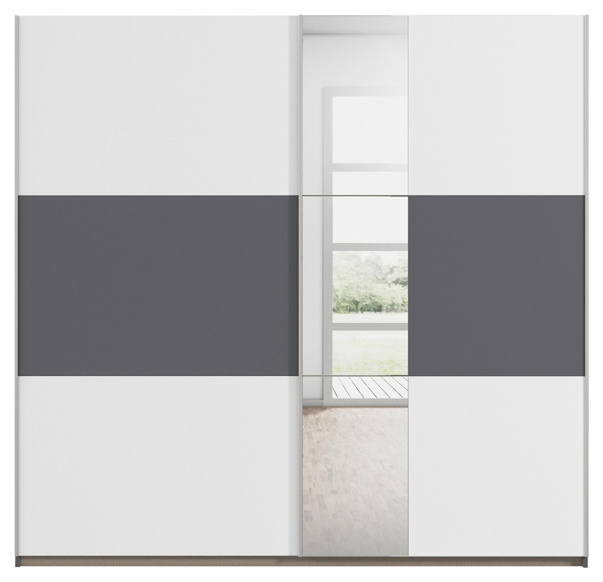 Thumbnail - Kleiderschrank Oslo Alpinweiß grau B/H/T: ca. 218x210x59 cm