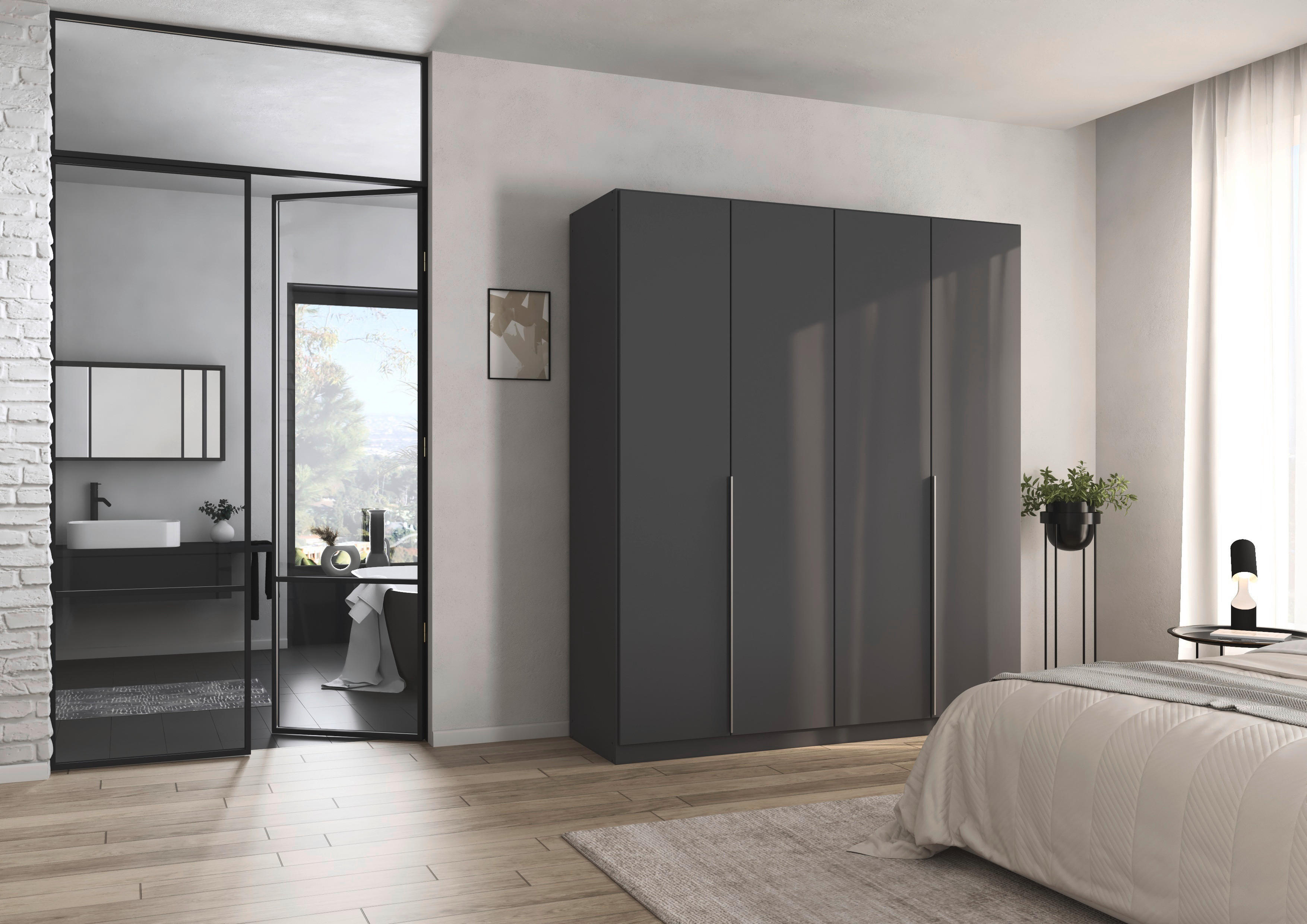 Kleiderschrank Alabama grau B/H/T: ca. 181x210x54 cm Alabama - Alu/grau (181,00/210,00/54,00cm)