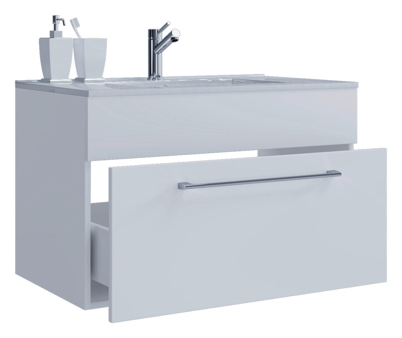 Badblock 2tlg-Badinos weiß weiß B/H/T: ca. 80x50x46 cm 2tlg-Badinos - weiß (80,00/50,00/46,00cm) - VCM Möbel