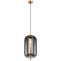 GLOBO Pendelleuchte messing Glas Metall H/D: ca. 120x22 cm 1.0 Brennstellen 15345H2MM - messing (22,00/120,00cm) - GLOBO