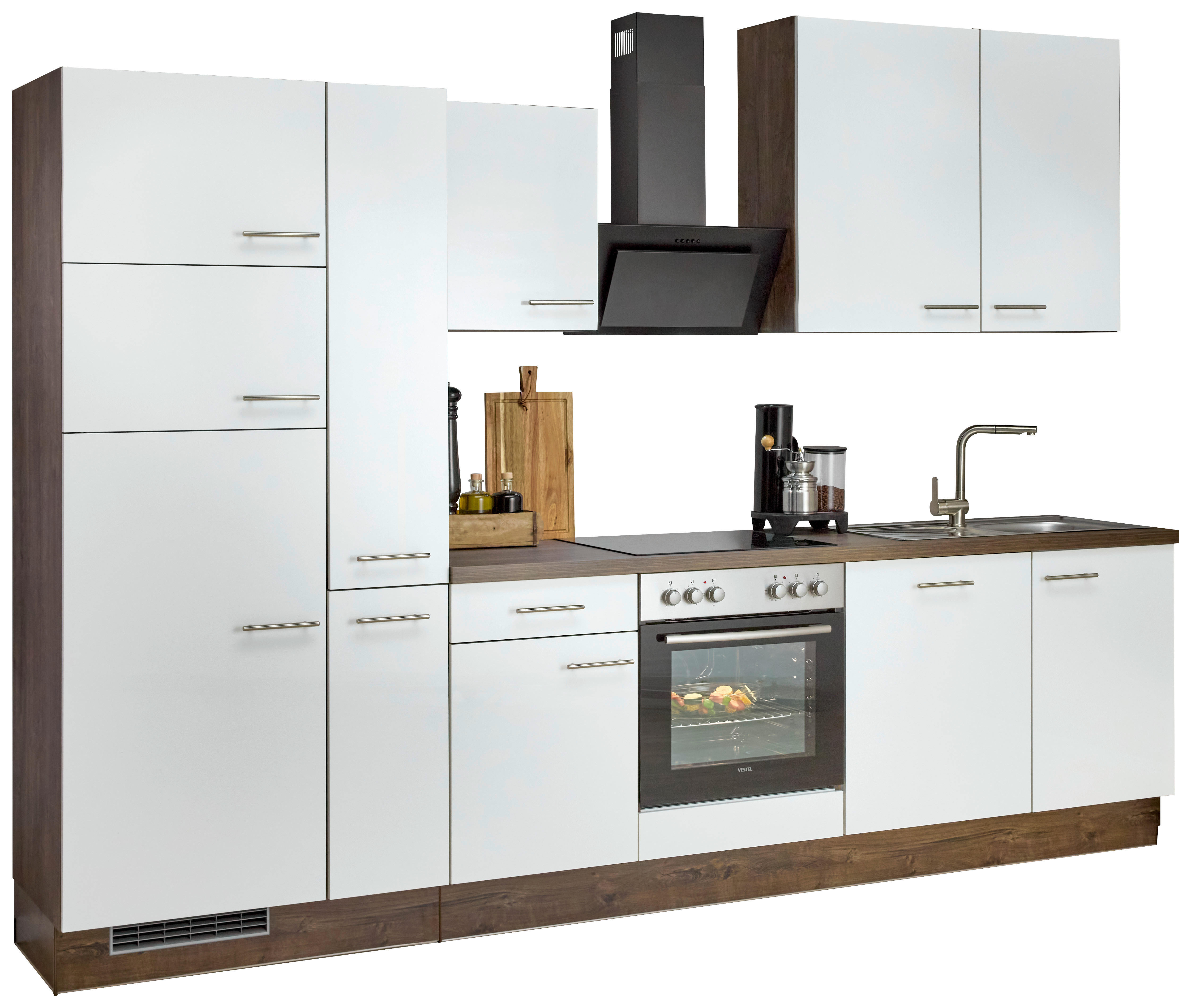 Impuls Küchenblock IP4050 weiß Hochglanz B/T: ca. 310x60 cm IP4050 - Eiche/weiß (310,00/60,00cm) - Impuls