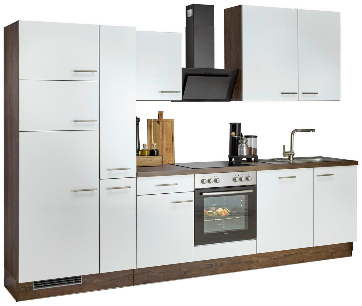 Impuls Küchenblock IP4050 weiß Hochglanz B/T: ca. 310x60 cm IP4050 - Eiche/weiß (310,00/60,00cm) - Impuls