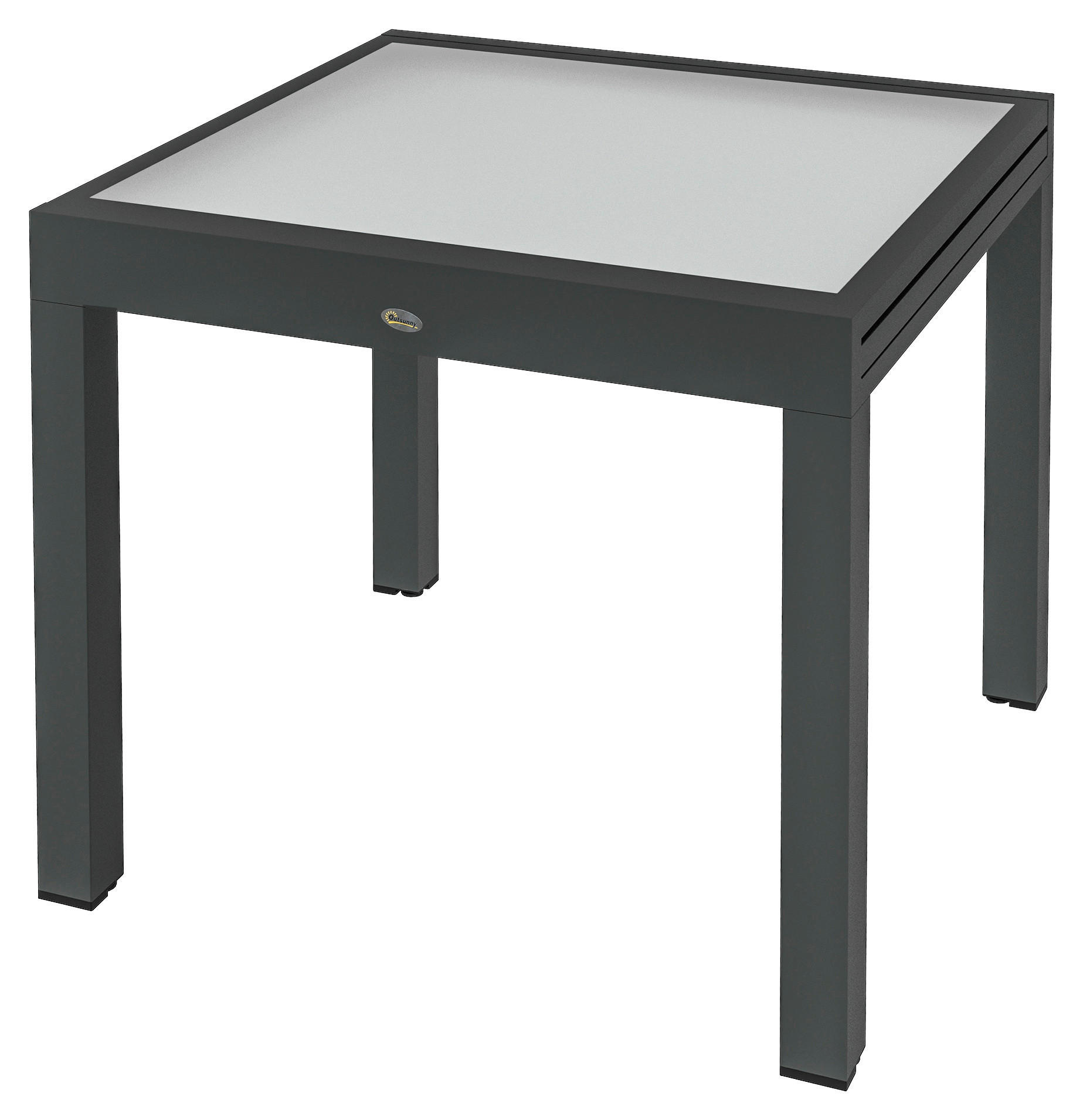 Outsunny Gartentisch schwarz Aluminium B/H/L: ca. 80x75x160 cm Gartentisch - schwarz (160,00/80,00/75,00cm) - Outsunny