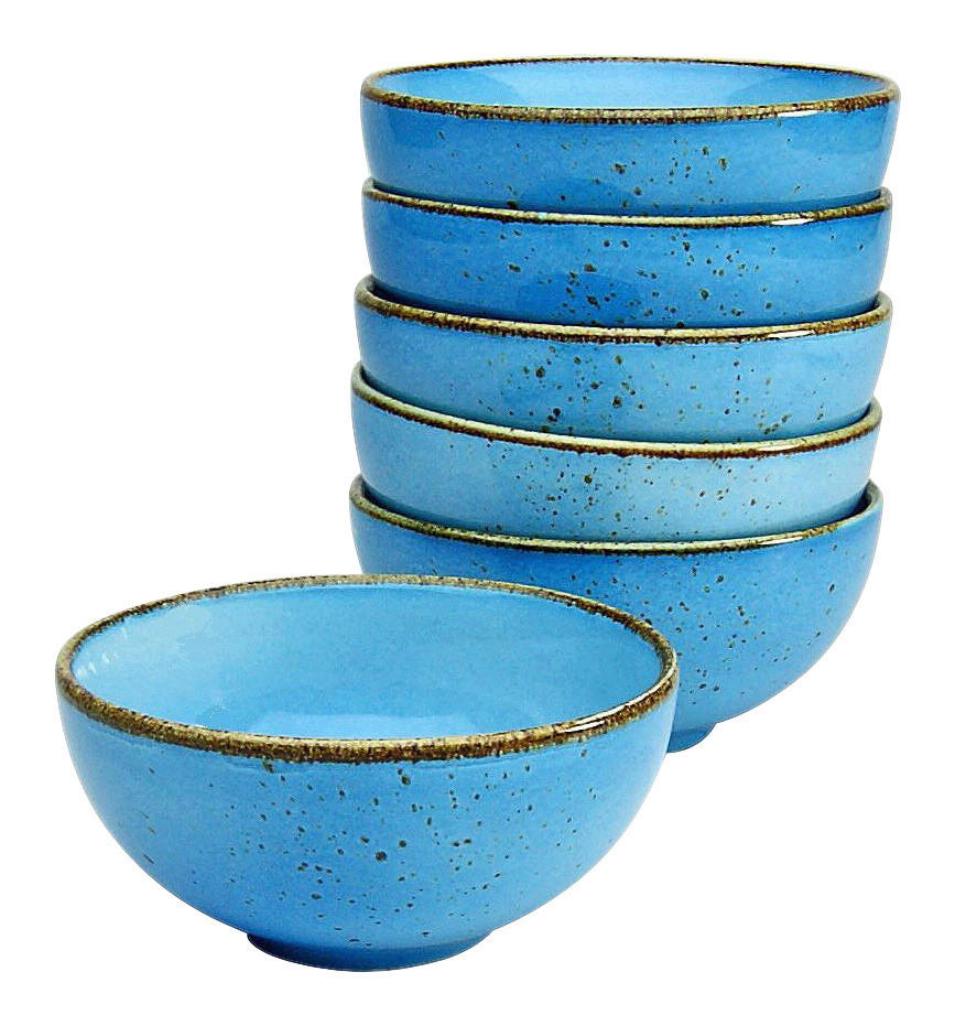 CreaTable Schalen-Set NATURE COLLECTION blau Steinzeug D: ca. 11,5 cm NATURE COLLECTION - blau (11,50cm) - CreaTable