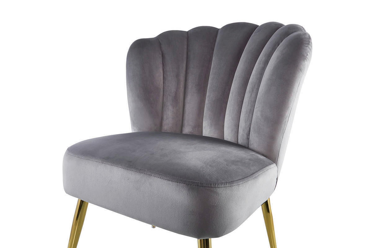 Stuhl Pippa 101 grau Microfaser B/H/T: ca. 67x87x70 cm Pippa 101 - gold/grau (67,00/87,00/70,00cm) - 360 Living