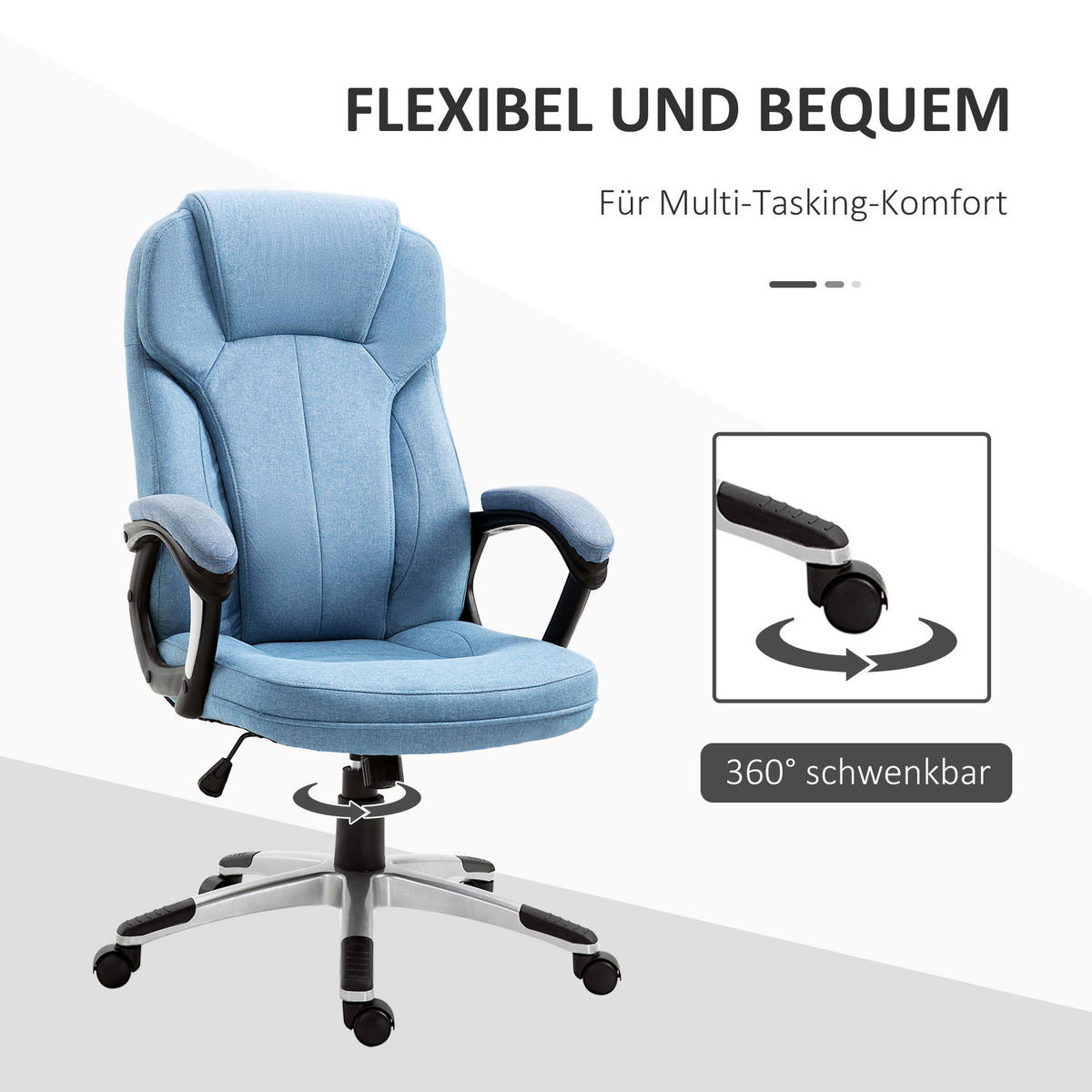 Drehstuhl 921-175 hellblau 921-175 - hellblau (66,00/120,00/75,00cm) - Vinsetto