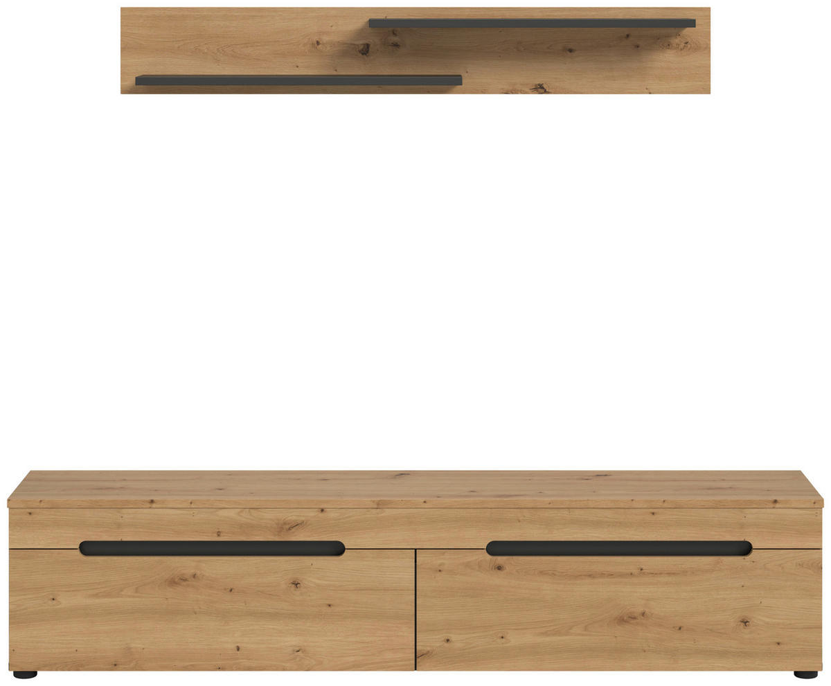 TV-Kommode Canu basaltgrau Nachbildung Artisan Oak Nachbildung B/H/T: ca. 170x38x33 cm Canu - basaltgrau (170,00/38,00/33,00cm) - xonox.home