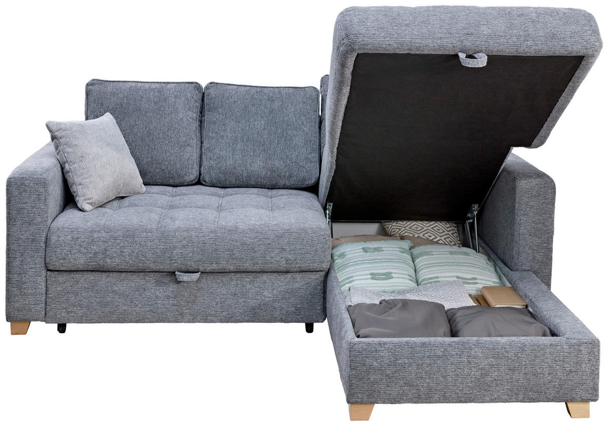 Funktionsecke Split grau Microfaser B/H/T: ca. 224x91x168 cm Split - Eiche/grau (224,00/91,00/168,00cm)