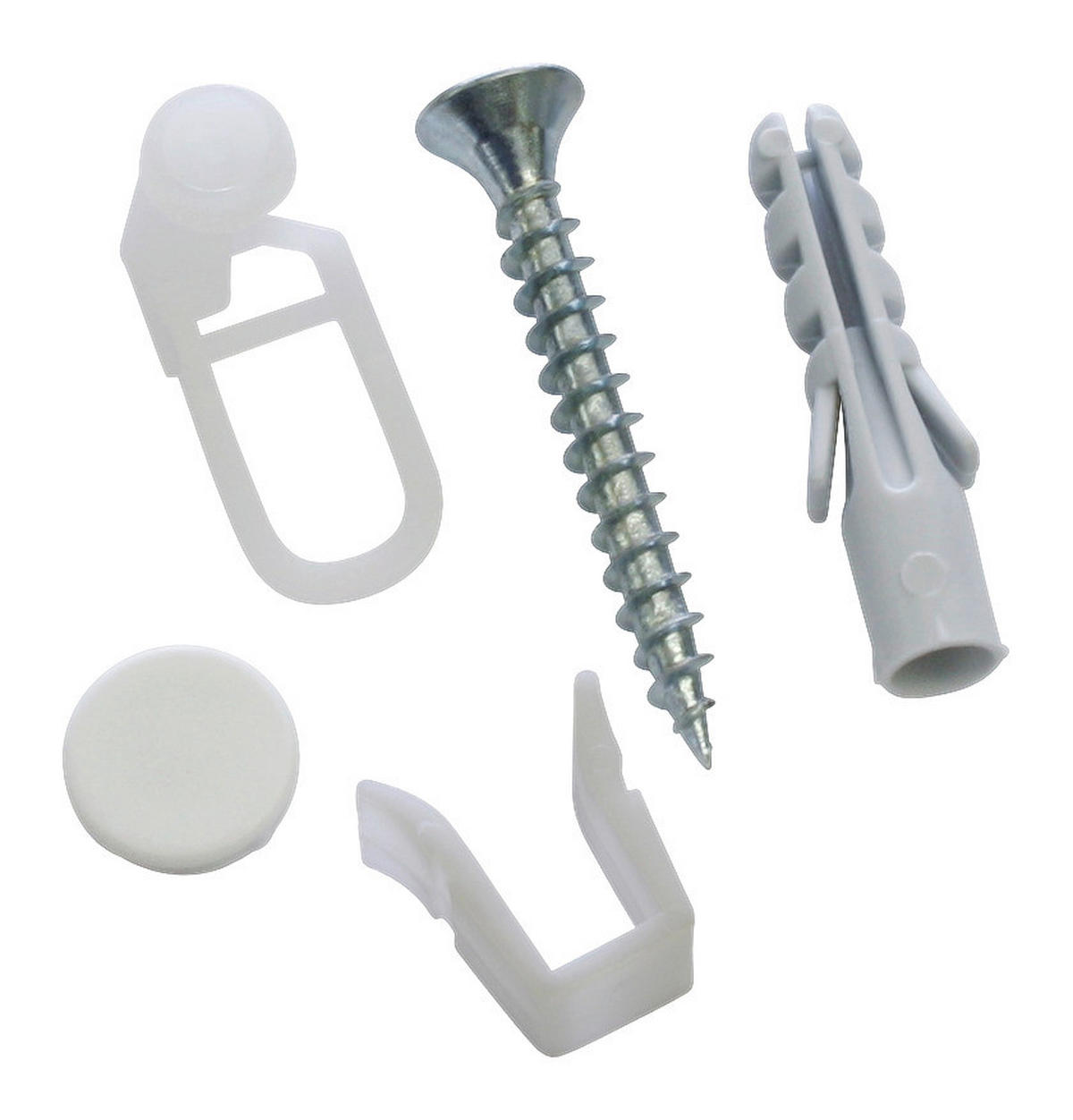 Zubehör-Set für Gardinenschiene weiß Kunststoff 2.0 Läufe Zubehörset - weiß - Boviva