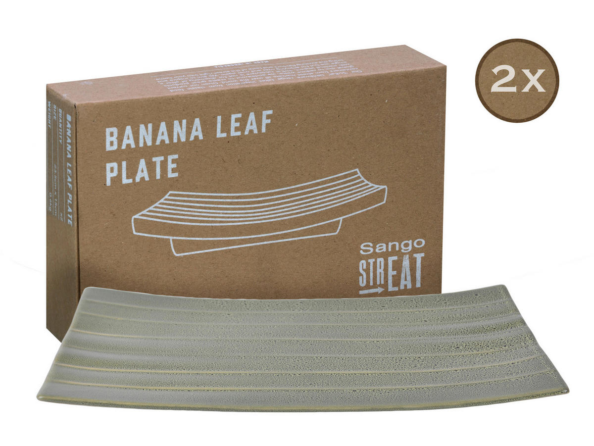 CreaTable Servierset Streat Banana Leaf grün Steinzeug Streat Banana Leaf - grün - CreaTable