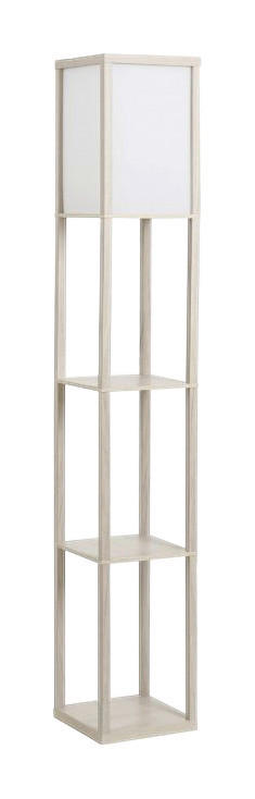 HOMCOM Stehleuchte 833-623V90AK 833-623V90AK Eiche weiß Acryl Kunststoff B/H/L: ca. 26x160x26 cm E27 1 Brennstellen Stehleuchte 833-623V90AK - Eiche/weiß (26,00/26,00/160,00cm) - HOMCOM