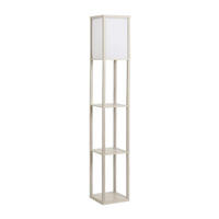 HOMCOM Stehleuchte 833-623V90AK 833-623V90AK Eiche weiß Acryl Kunststoff B/H/L: ca. 26x160x26 cm E27 1 Brennstellen Stehleuchte 833-623V90AK - Eiche/weiß (26,00/26,00/160,00cm) - HOMCOM