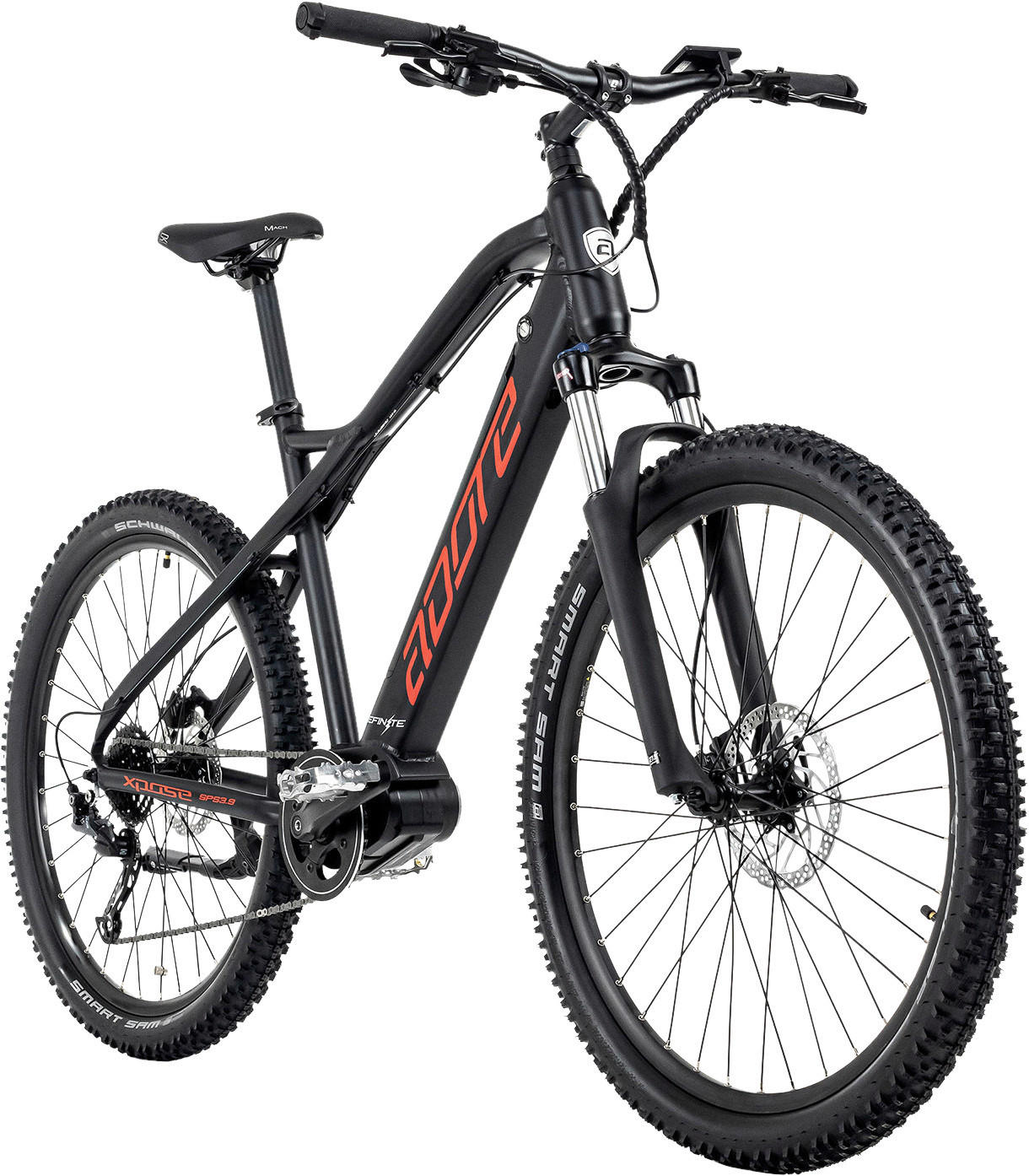 Adore Mountain E-Bike Xpose 27,5'' Xpose 27,5 Zoll Rahmenhöhe 51 cm 9 Gänge schwarz schwarz ca. 250 W ca. 36 V ca. 27,5 Zoll Xpose - schwarz - Adore