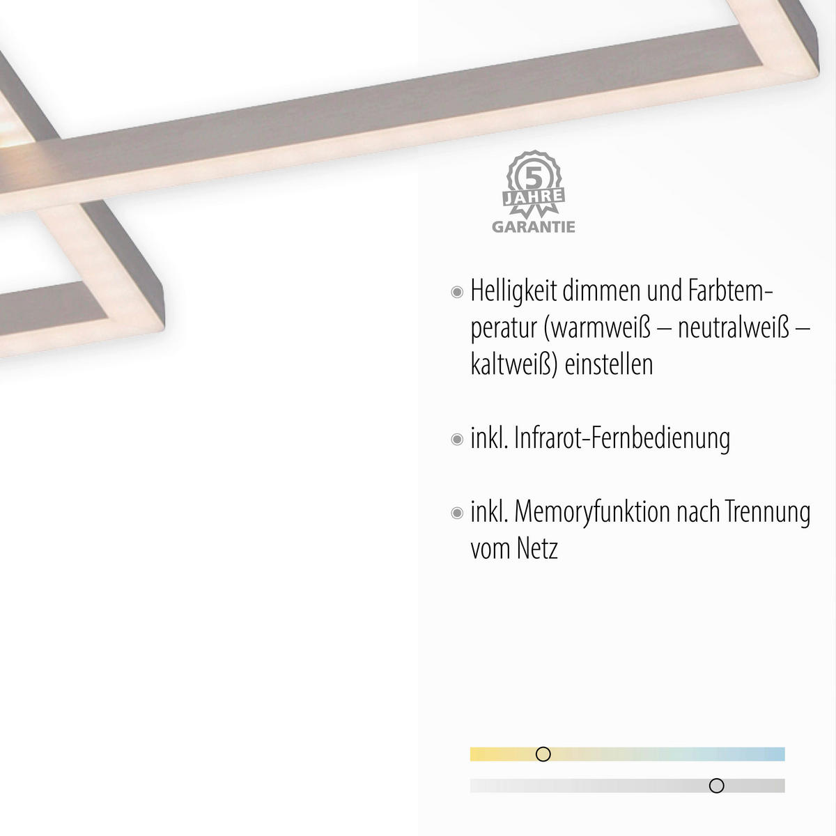Just Light LED-Deckenleuchte IVEN 14150-55 stahlfarbig Aluminium Kunststoff B/H/T: ca. 50x8x82 cm 3 Brennstellen IVEN - stahlfarbig (50,00/8,00/82,00cm) - Just Light