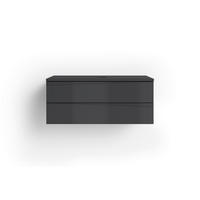 Waschbeckenunterschrank SHAPE anthrazit Hochglanz anthrazit B/H/T: ca. 80x33x47 cm SHAPE - anthrazit (80,00/33,00/47,00cm) - byLIVING