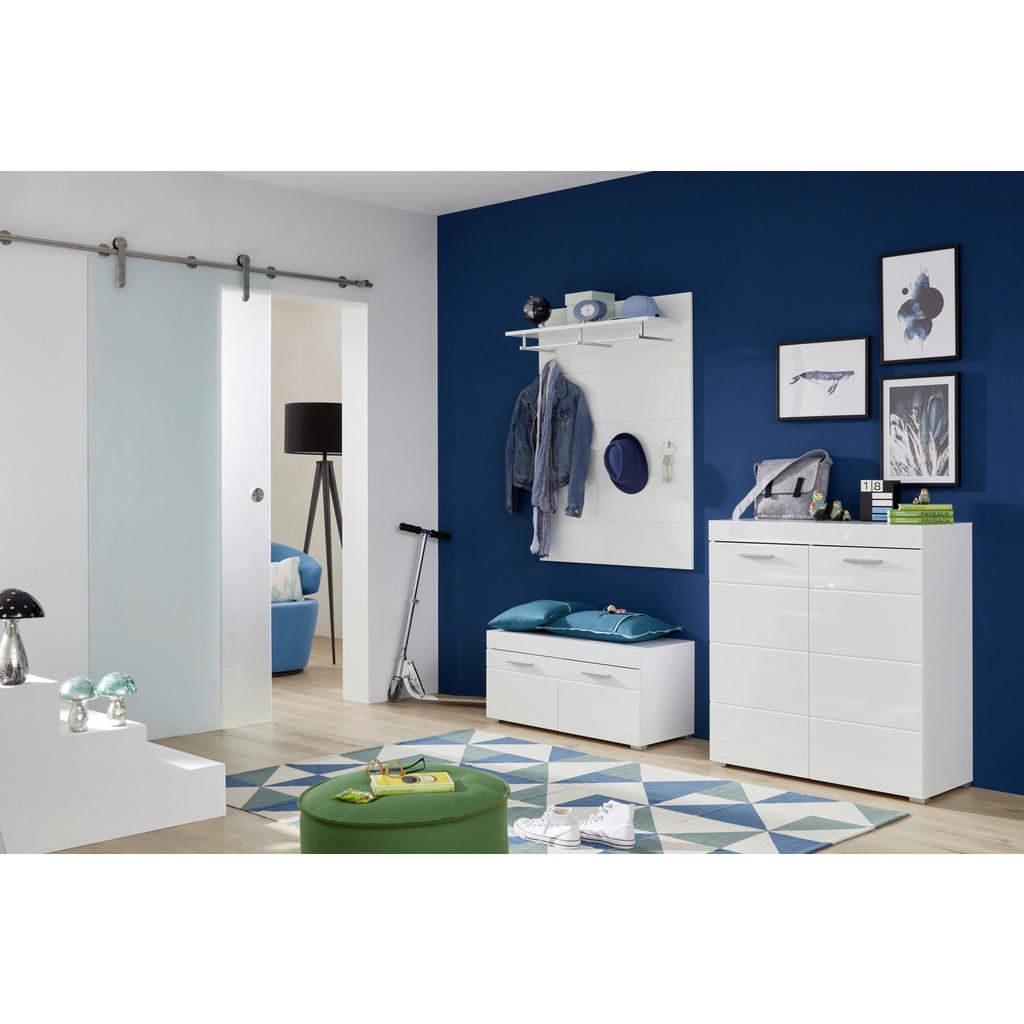 Thumbnail - Schuhschrank Amanda weiß Hochglanz weiß B/H/T: ca. 91x97x38 cm