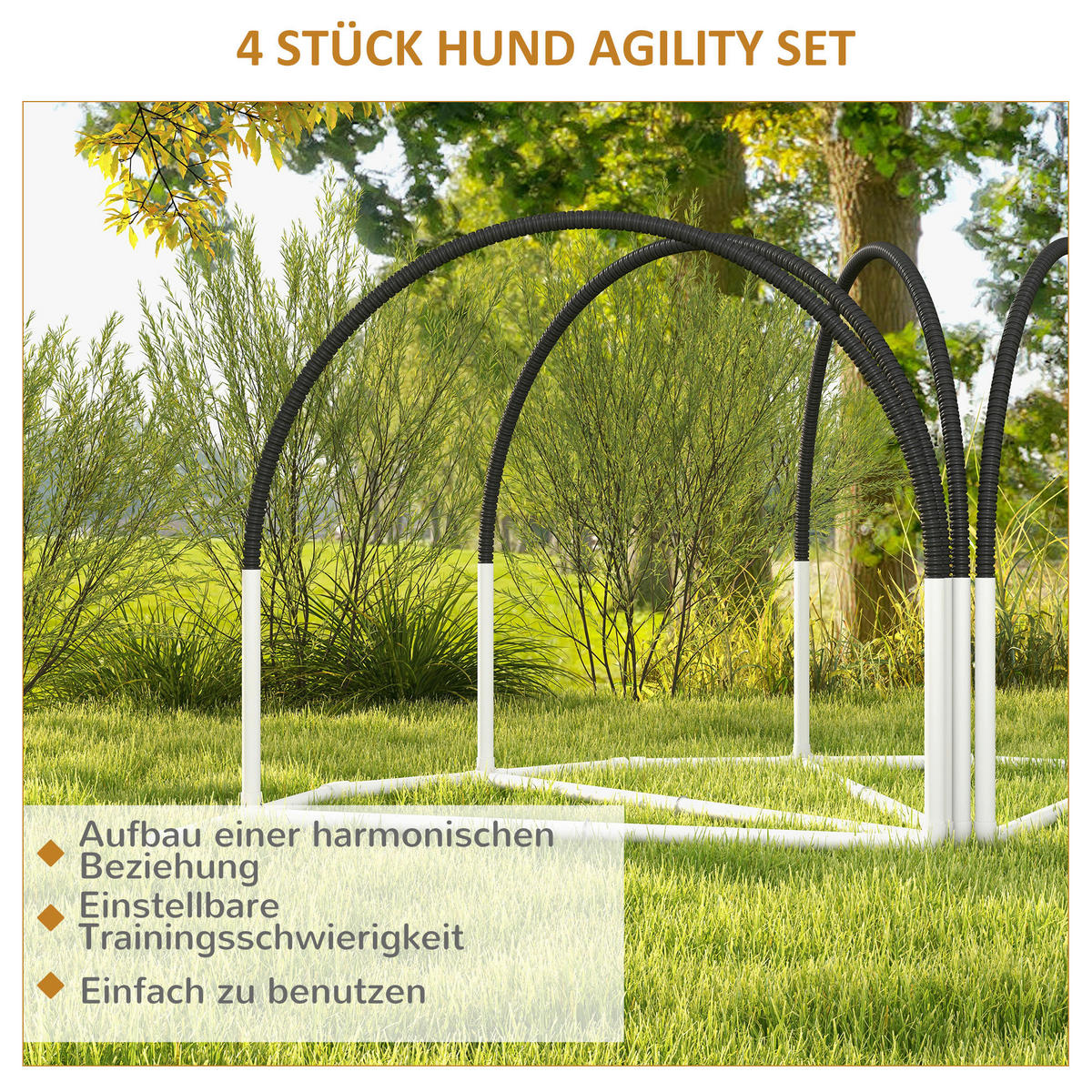 PawHut Hunde-Agility-Set Hunde-Agility-Set - weiß/schwarz (89,00/69,00/99,00cm) - PawHut