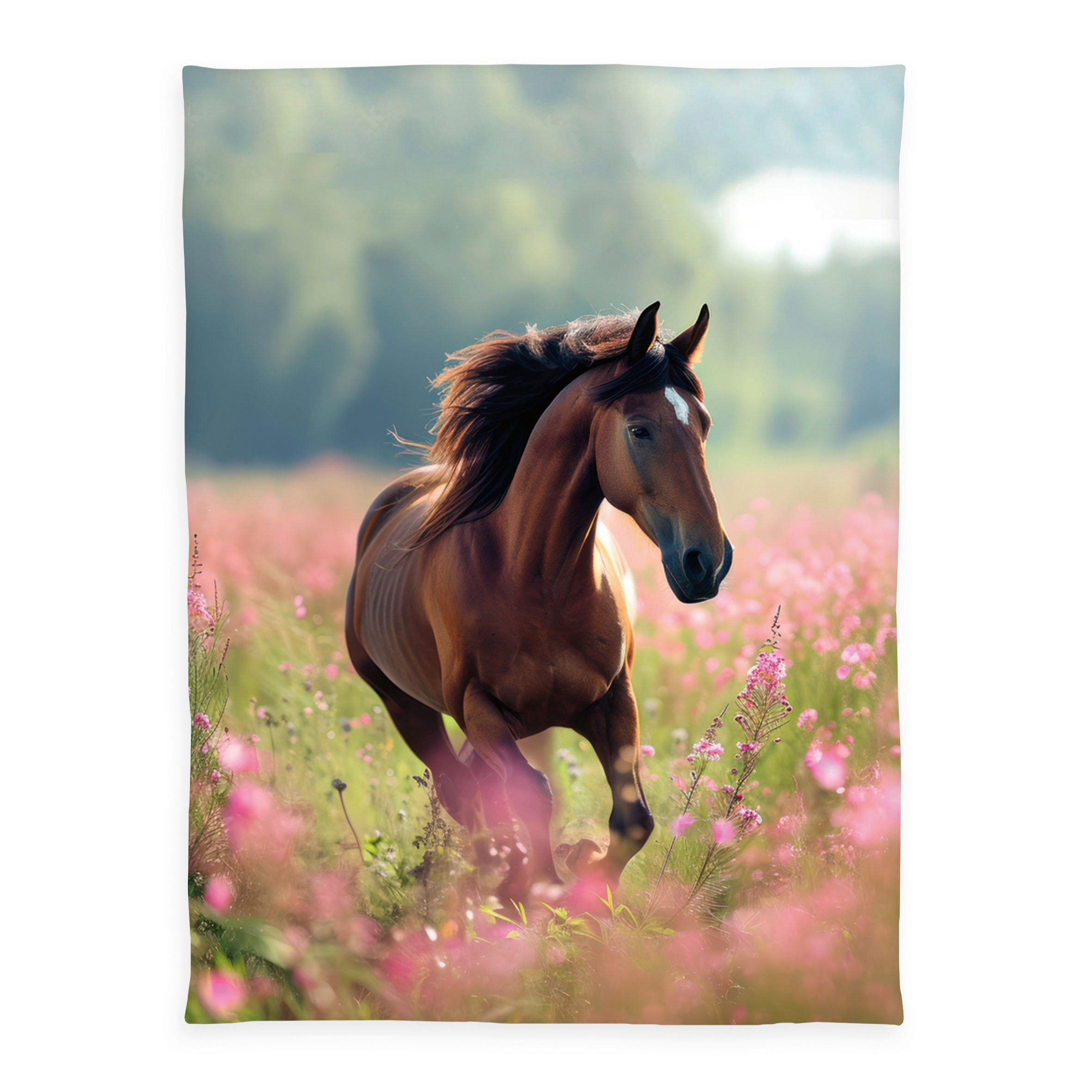 Polyester Flauschdecke Pferdeglück bunt Polyester Pferdeglück - bunt - Young Collection