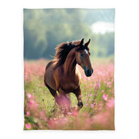 Polyester Flauschdecke Pferdeglück bunt Polyester Pferdeglück - bunt - Young Collection