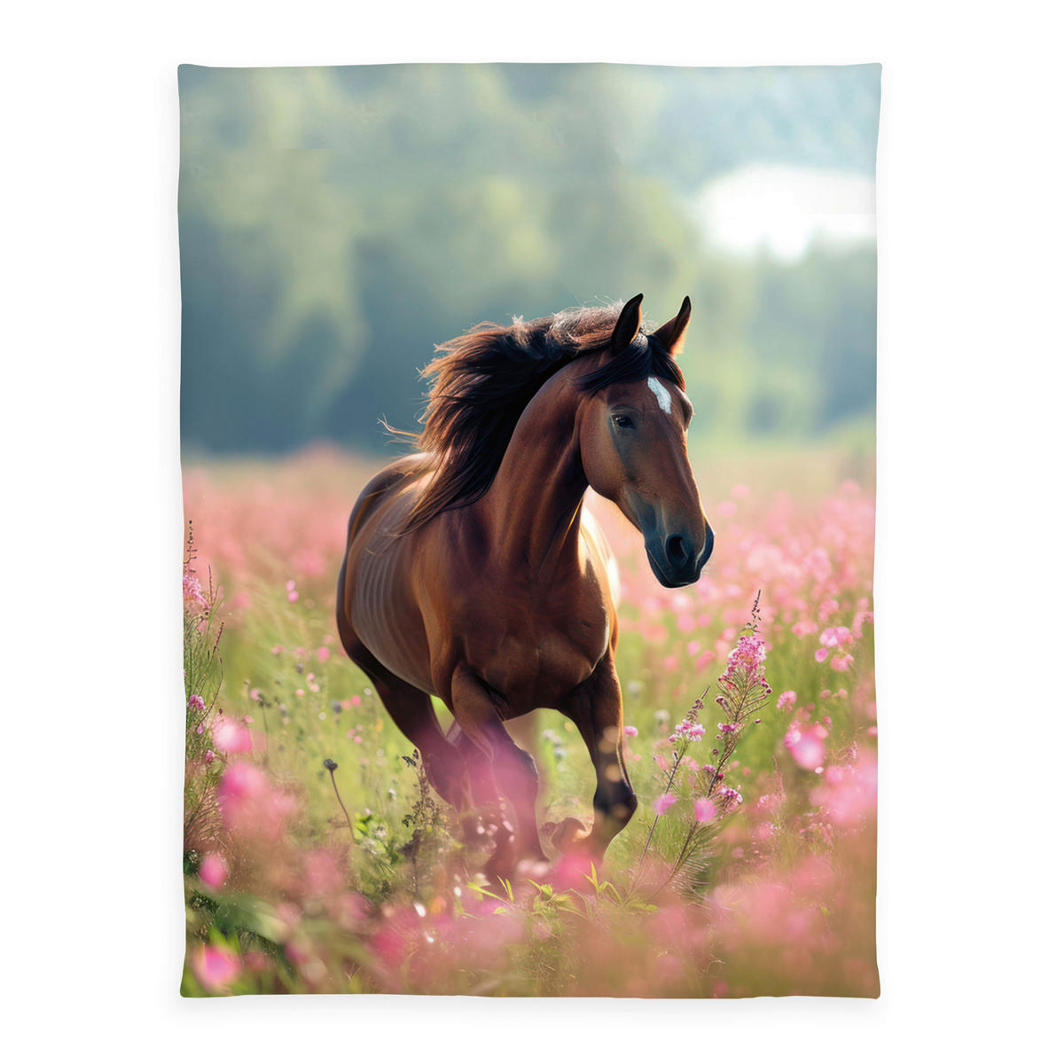 Polyester Flauschdecke Pferdeglück bunt Polyester Pferdeglück - bunt - Young Collection