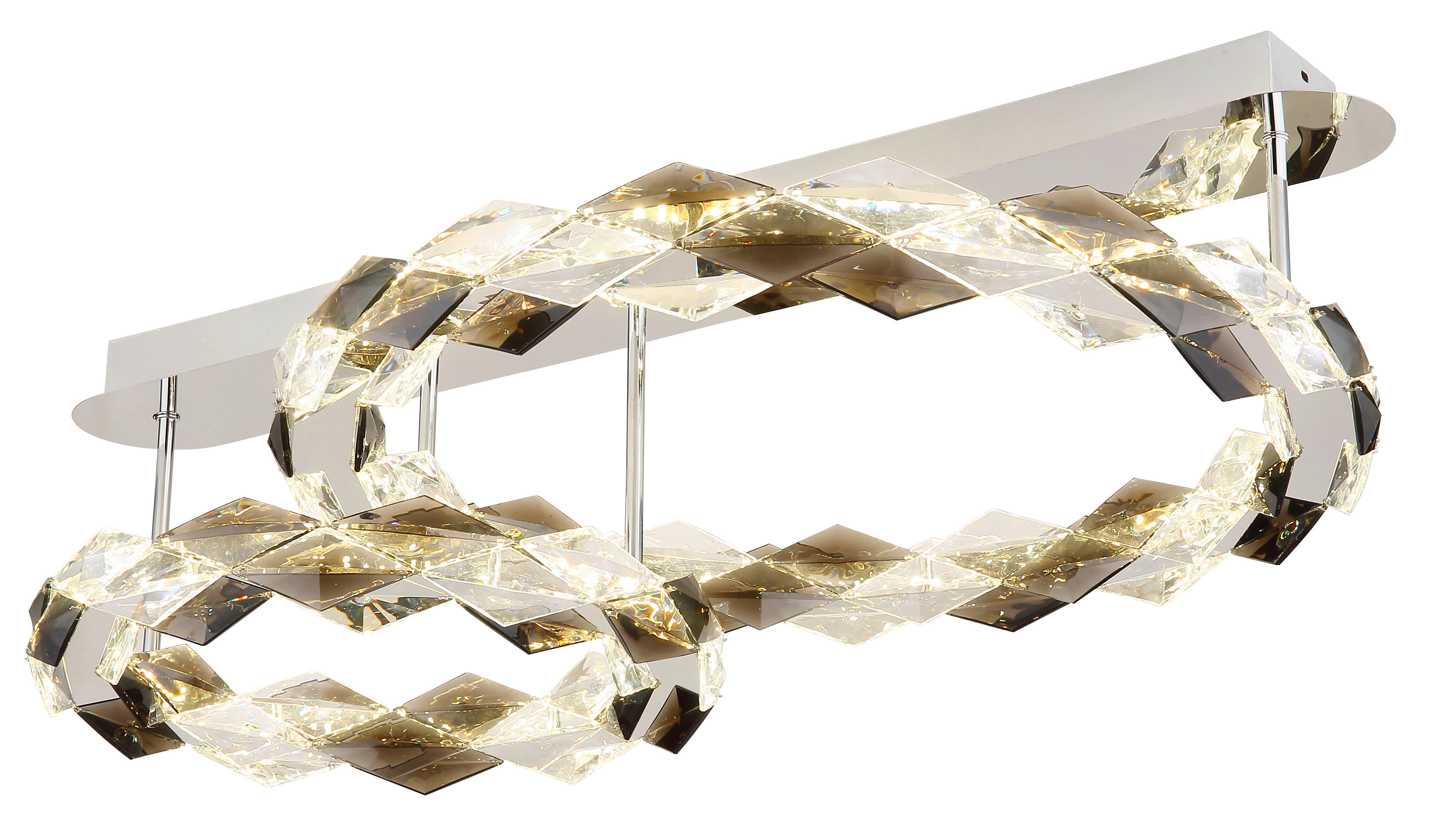 GLOBO LED-Deckenleuchte klar Chrom Metall B/H/T: ca. 55x24x80 cm KARILION - klar/Chrom (55,00/24,00/80,00cm) - GLOBO