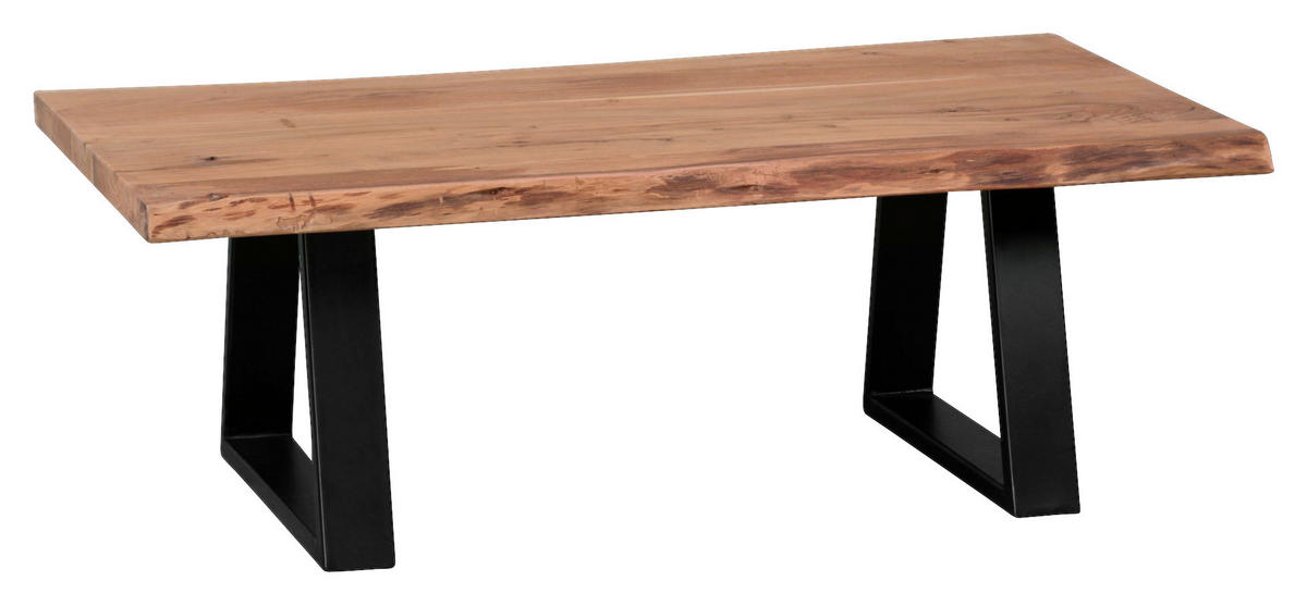 Couchtisch natur schwarz B/H/T: ca. 115x40x61 cm Couchtisch - natur/schwarz (115,00/40,00/61,00cm) - Wohnling