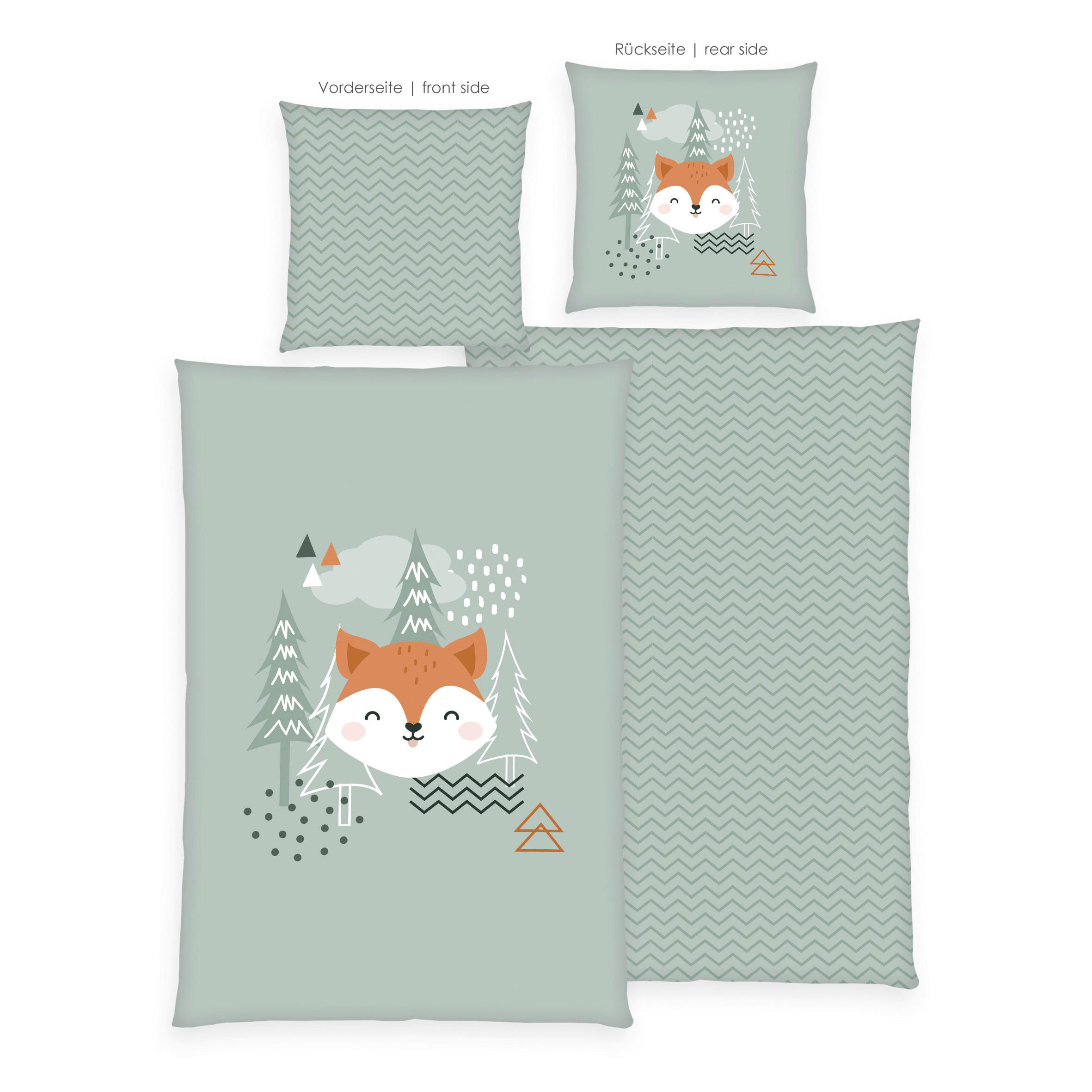 Baumwoll Bettwäsche Nordic Forest grün Baumwolle Nordic Forest - grün - Young Collection