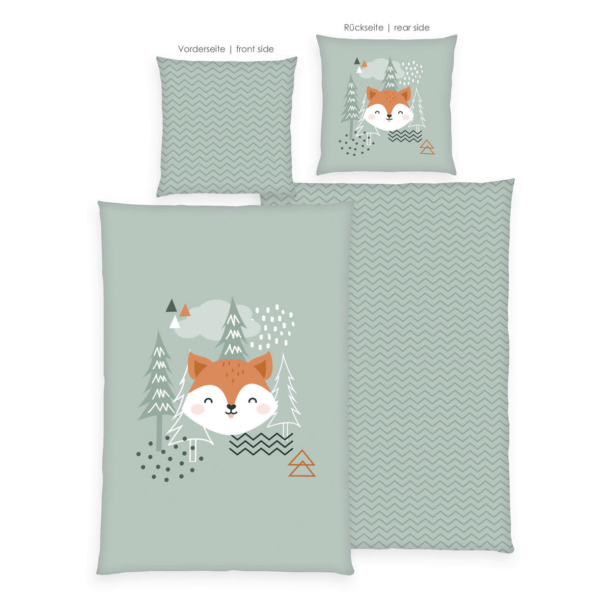 Baumwoll Bettwäsche Nordic Forest grün Baumwolle Nordic Forest - grün - Young Collection