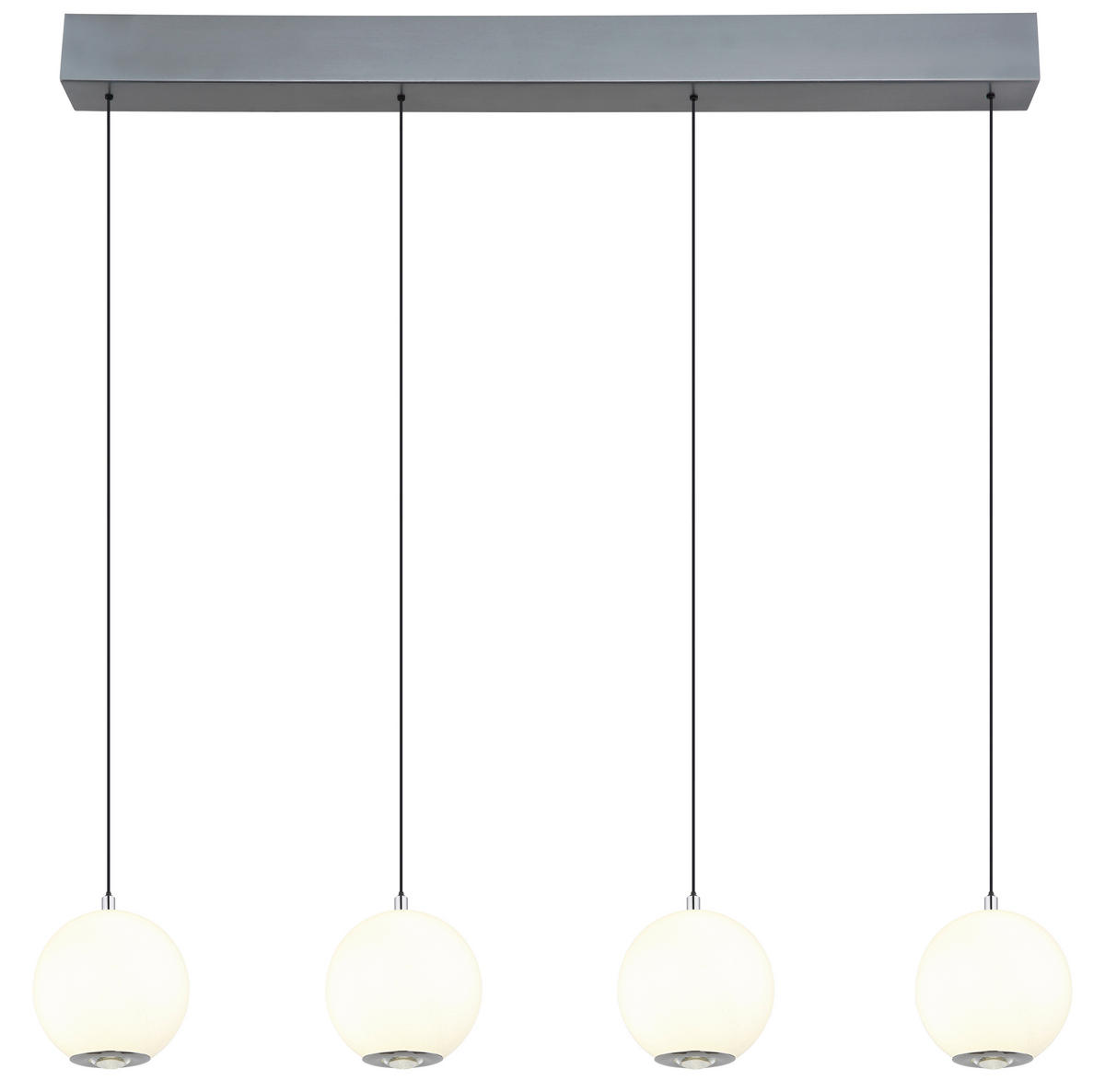 GLOBO Pendelleuchte grau Opal Metall Glas B/H/T/L: ca. 15x150x99x99 cm 1.0 Brennstellen Simmons - Opal/grau (99,00/15,00/150,00cm) - GLOBO