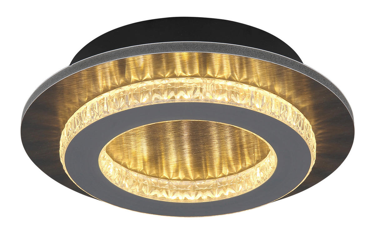 GLOBO LED-Deckenleuchte anthrazit mattschwarz hellgrau Kunststoff Metall H/D: ca. 5,5x20 cm 1 Brennstellen JAYDEN - hellgrau/mattschwarz (20,00/5,50cm) - GLOBO