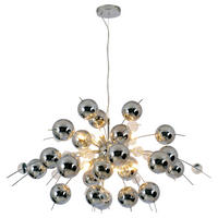 Näve Leuchten Pendelleuchte Chrom Glas Metall B/H/T/D: ca. 98x187x98x98 cm G9 10 Brennstellen EXPLOSION - Chrom (98,00/187,00/98,00cm) - Näve Leuchten
