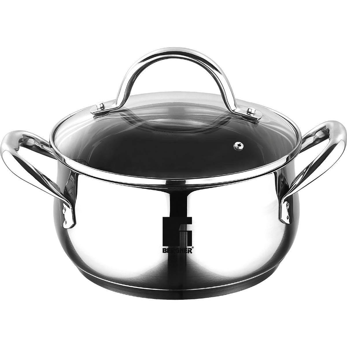 BERGNER Topfset Gourmet silber Edelstahl 3 tlg. Gourmet - silber - BERGNER