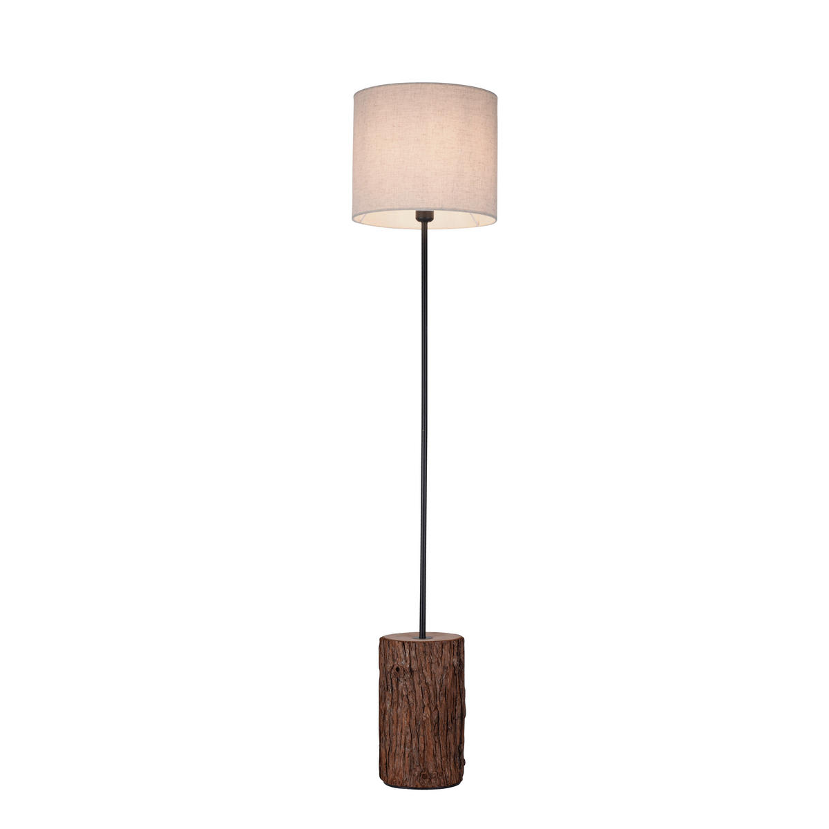 Just Light Stehleuchte BARK 11234-79 natur weiß Stoff Eisen Holz H/D: ca. 165x35 cm E27 1 Brennstellen BARK - weiß/natur (35,00/165,00cm) - Just Light