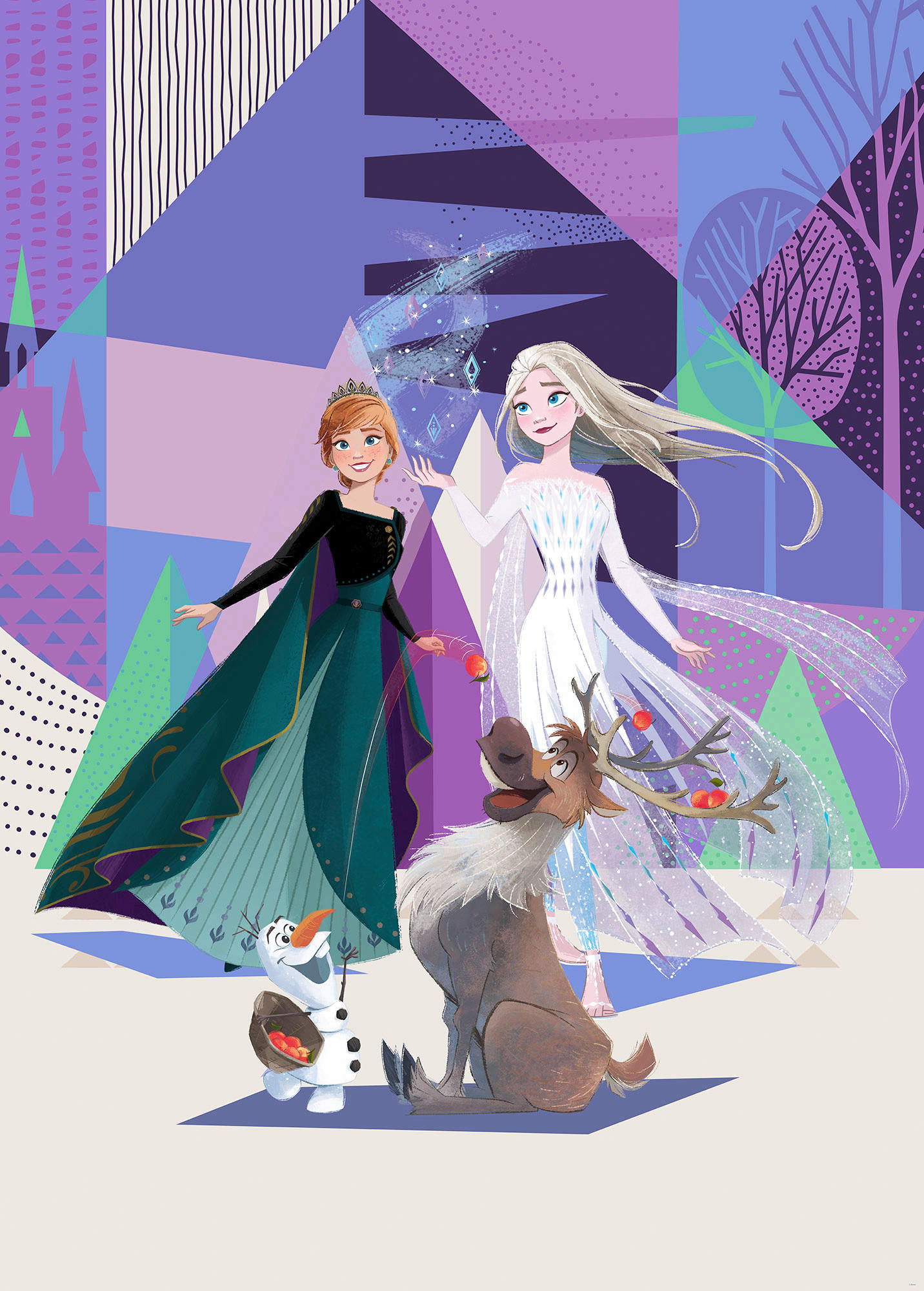 Komar Fototapete Frozen Abstract Arendelle IADX4-059 Frozen lila B/H: ca. 200x280 cm Frozen Abstract Arendelle IADX4-059 - lila (200,00/280,00cm) - Komar