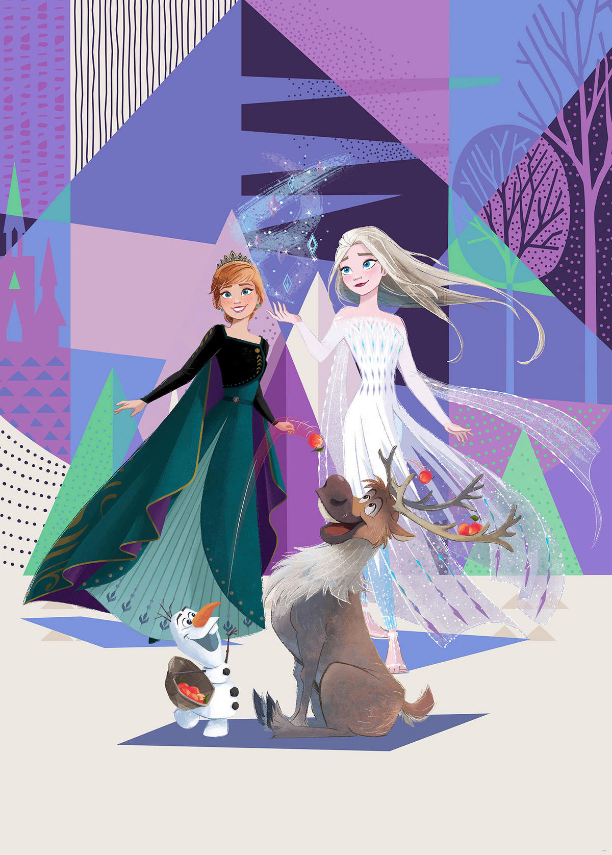 Komar Fototapete Frozen Abstract Arendelle IADX4-059 Frozen lila B/H: ca. 200x280 cm Frozen Abstract Arendelle IADX4-059 - lila (200,00/280,00cm) - Komar