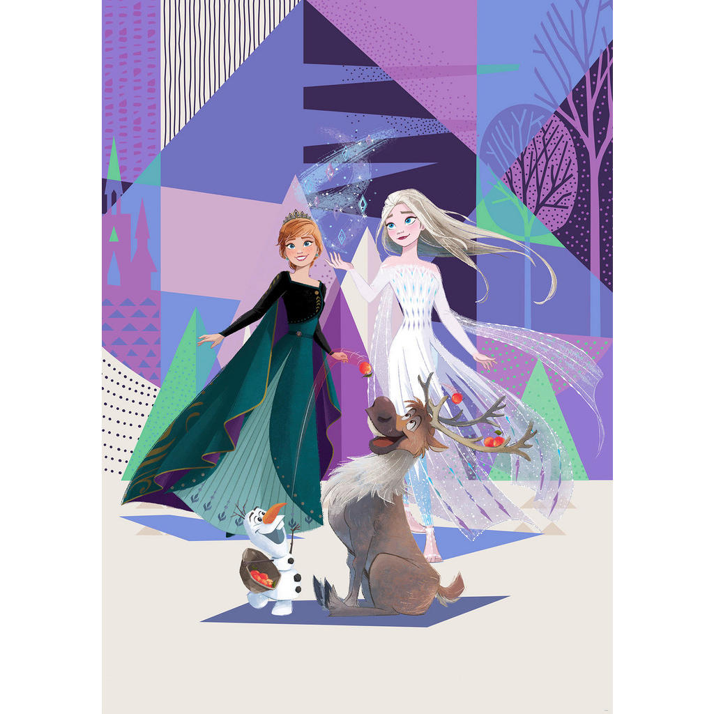 Komar Fototapete Frozen Abstract Arendelle, glatt, bedruckt, Comic, Retro, mehrfarbig, BxH: 200x280 cm, glatt, bedruckt