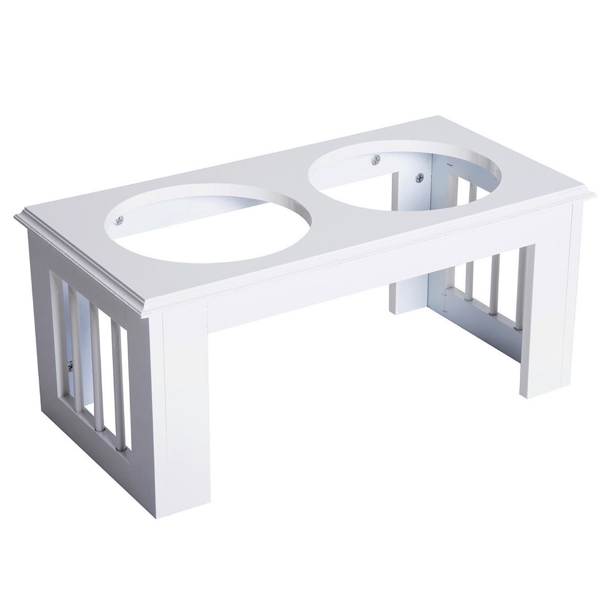 PawHut Futternapf weiß Edelstahl B/H/L: ca. 31x25x58 cm Futternapf - weiß (58,00/31,00/25,00cm) - PawHut