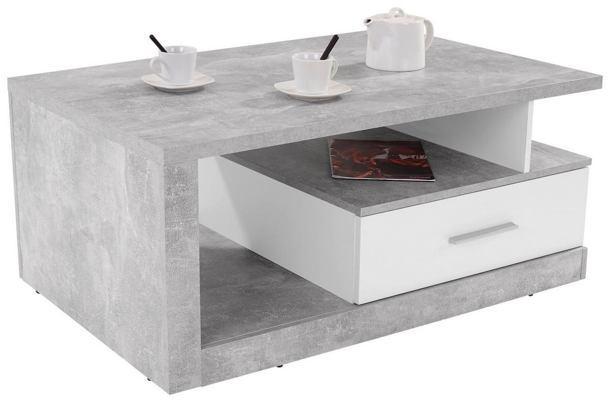 Couchtisch Iguan Beton weiß B/H/T: ca. 110x45x67 cm Iguan - Beton/weiß (110,00/45,00/67,00cm)