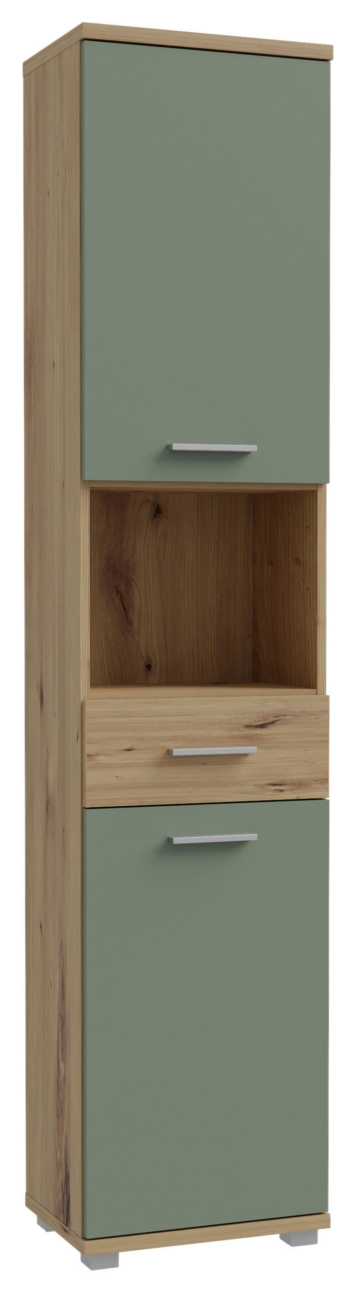 Hochschrank  Eiche Artisan Nachbildung salbei B/H/T: ca. 40x184x29 cm Champ_Hochschrank CMPS712-M934 - Eiche/salbei (40,00/184,00/29,00cm)