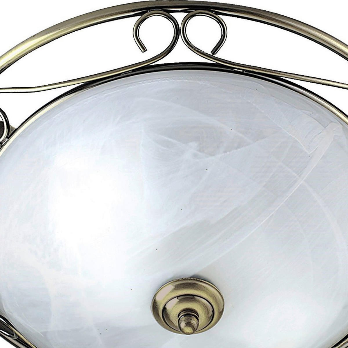 Searchlight Deckenleuchte messing Glas Stahl B/H/L/D: ca. 37x16x37x37 cm E14 2 Brennstellen Weybridge - messing (37,00/37,00/16,00cm) - Searchlight