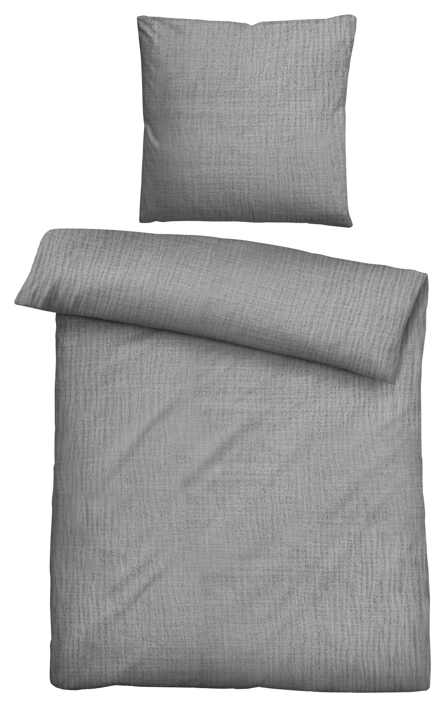 Baumwoll Bettwäsche Musselin Bettwäsche_Musselin grau 155x220 - grau (155,00/220,00cm)
